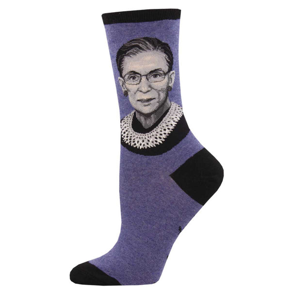 socksmith Cotton Crew Ruth Bader Ginsburg Portrait