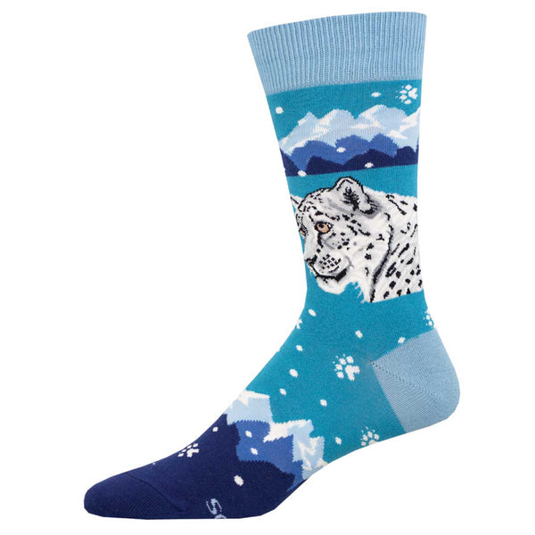 socksmith Cotton Crew Snow Leopard