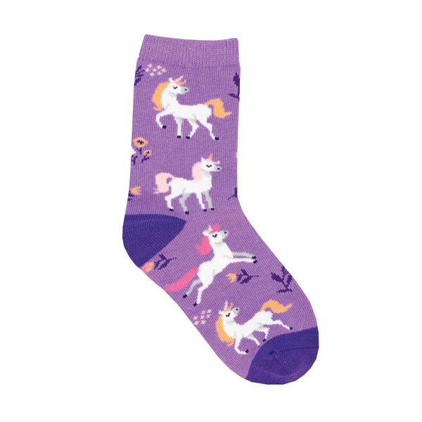 socksmith Cotton Crew Unicorn Flowers