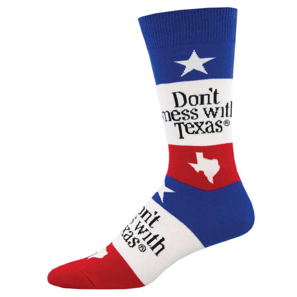 socksmith Don't Mess With Texas Cotton Crew Flag