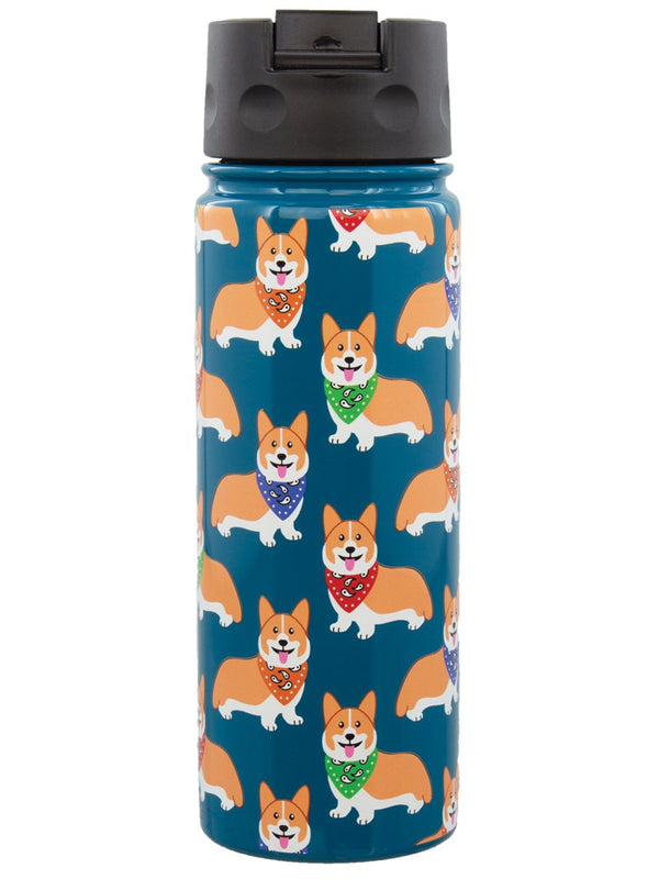 socksmith Flip Lid Bottle Corgi