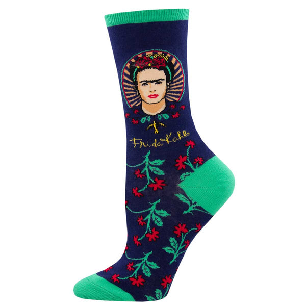 socksmith Frida Kahlo Cotton Crew Frida Flower