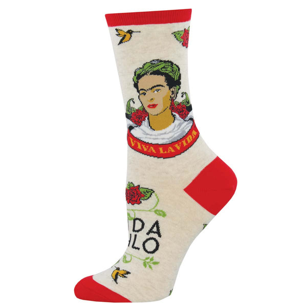 socksmith Frida Kahlo Cotton Crew Viva La Frida