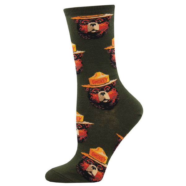 socksmith Smokey Bear Cotton Crew Smokey Face