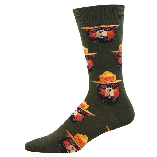 socksmith Smokey Bear Cotton Crew Smokey Face