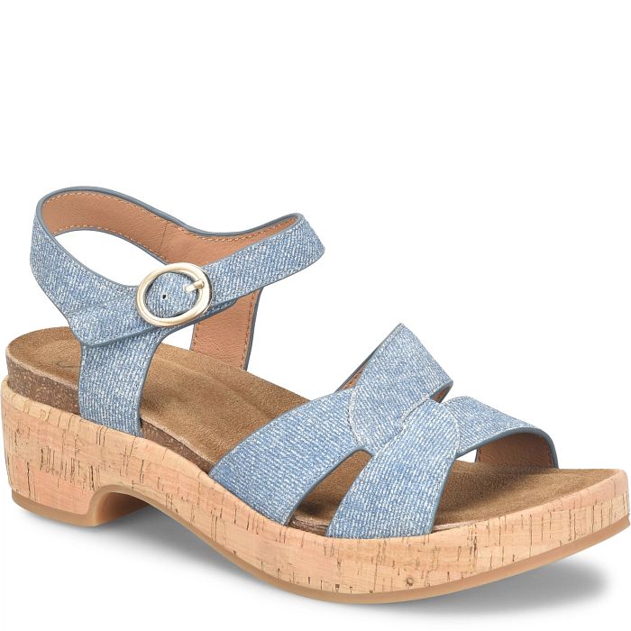 Söfft Capri Shop Sandals Platform Sandals Blue Suede (Blue)