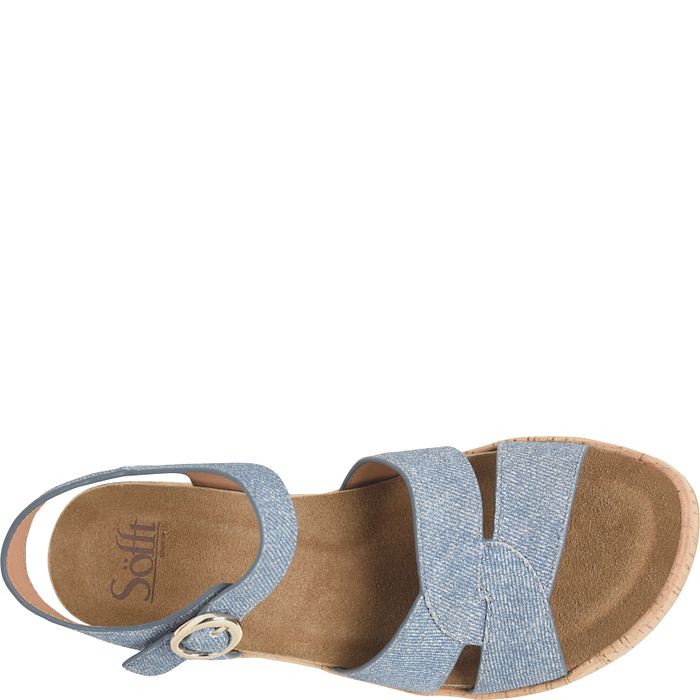 Söfft Capri Shop Sandals Platform Sandals Blue Suede (Blue)