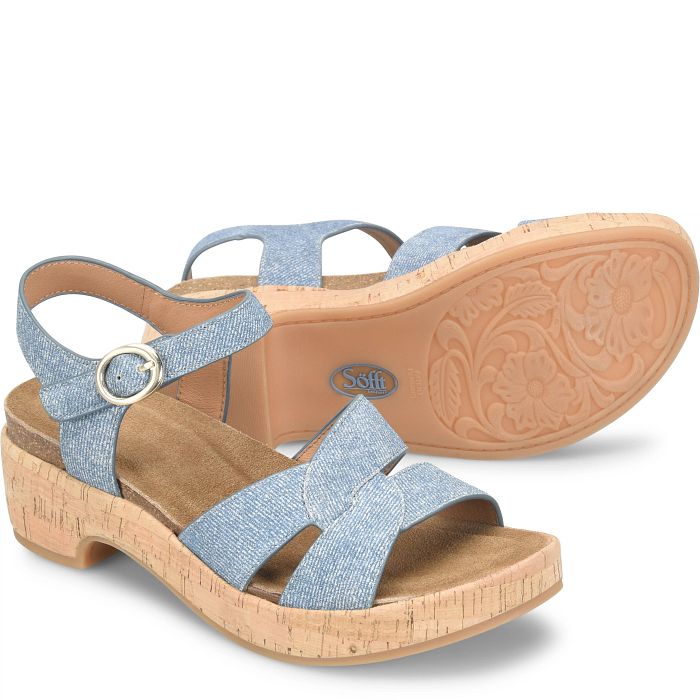 söfft Capri Shop Sandals Platform Sandals Blue Suede (Blue)