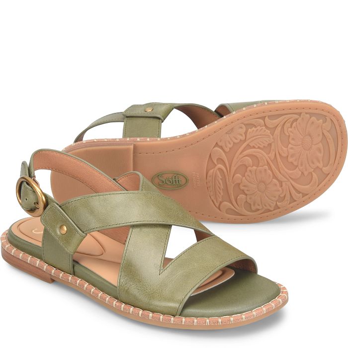 söfft Nadia Shop Sandals Flat Sandals Hedge Green (Green)