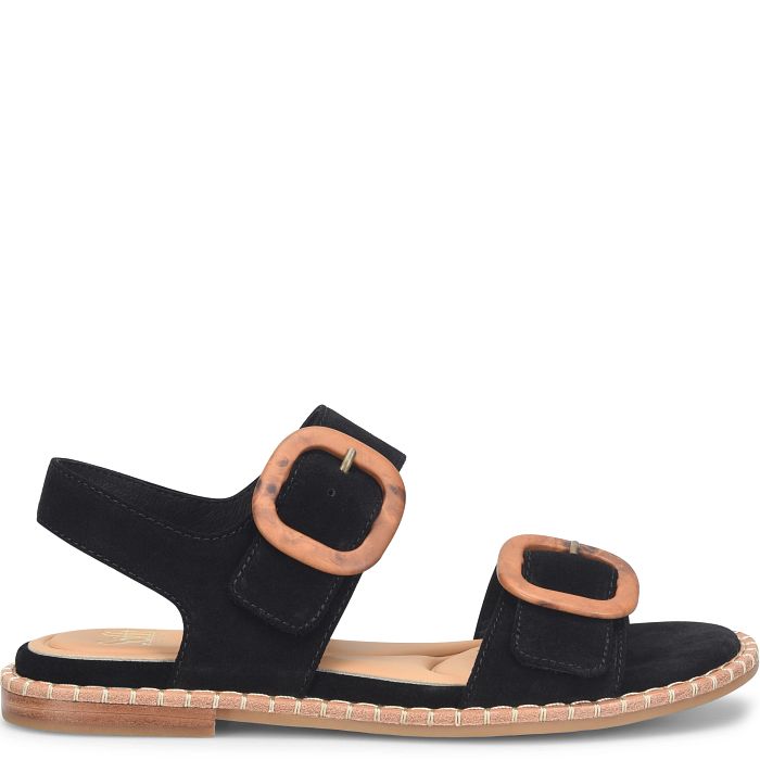 Söfft Napa Shop Sandals Flat Sandals Black Suede (Black)