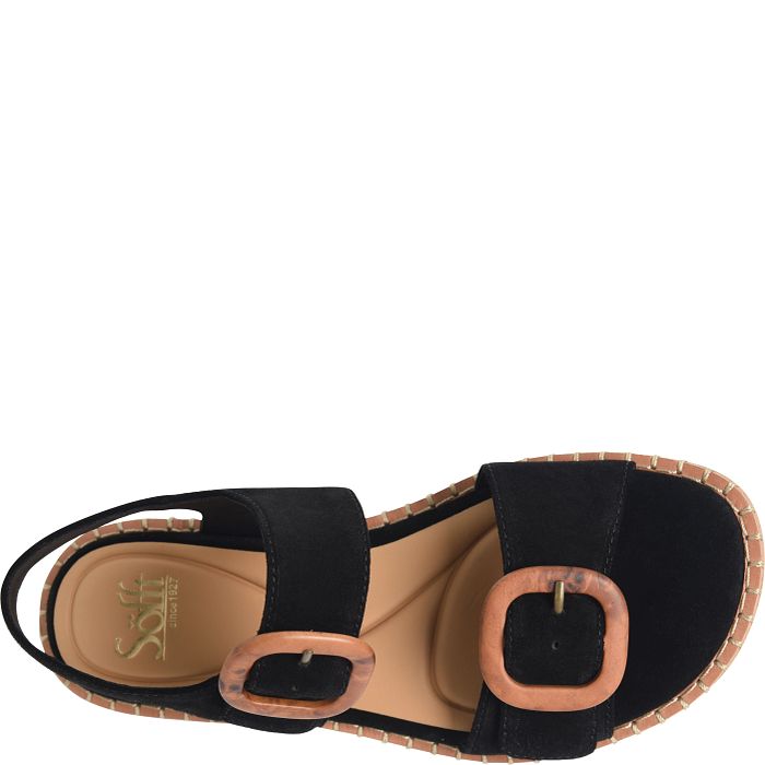 Söfft Napa Shop Sandals Flat Sandals Black Suede (Black)