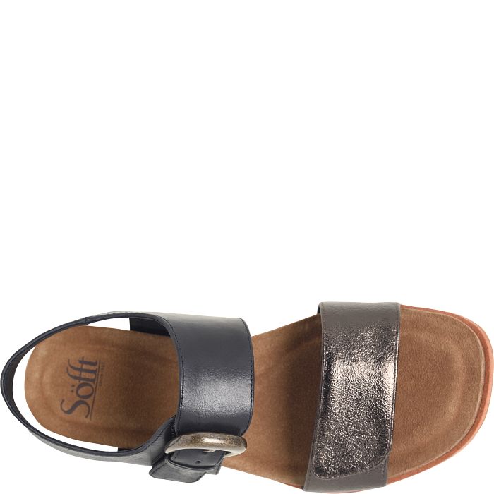 Söfft Peggie Shop Sandals Wedge Sandals Black/Dark Pewter (Black)