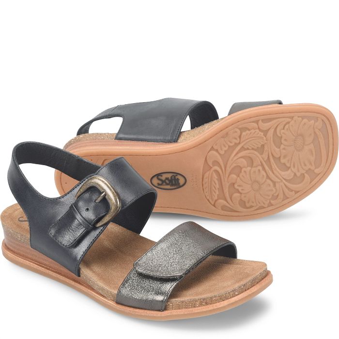 söfft Peggie Shop Sandals Wedge Sandals Black/Dark Pewter (Black)