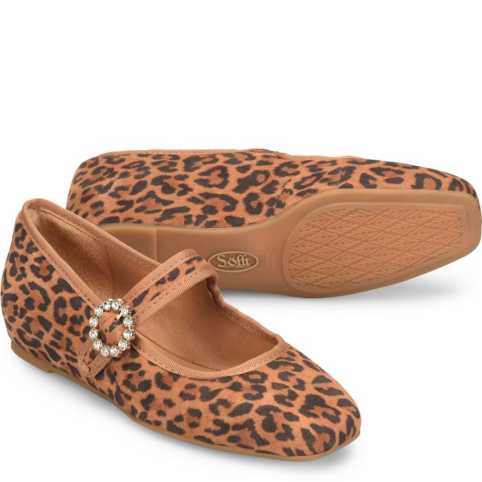 söfft Peyton Shop Flats Ballet Flats Luggage (Animal Print)