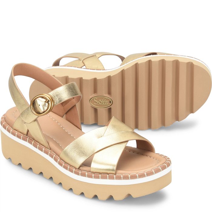 söfft Ruthie Shop Sandals Platform Sandals Gold (Metallic)