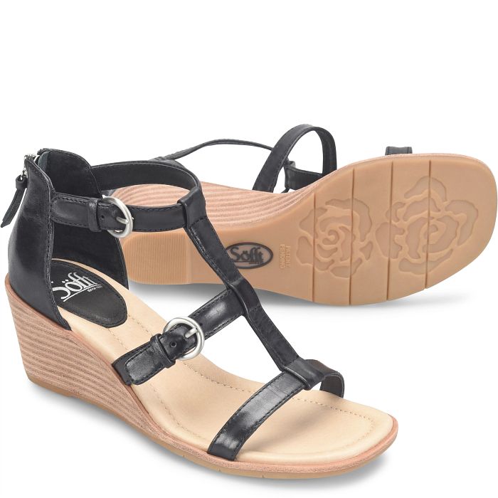 söfft Gaige Shop Sandals Wedge Sandals Black