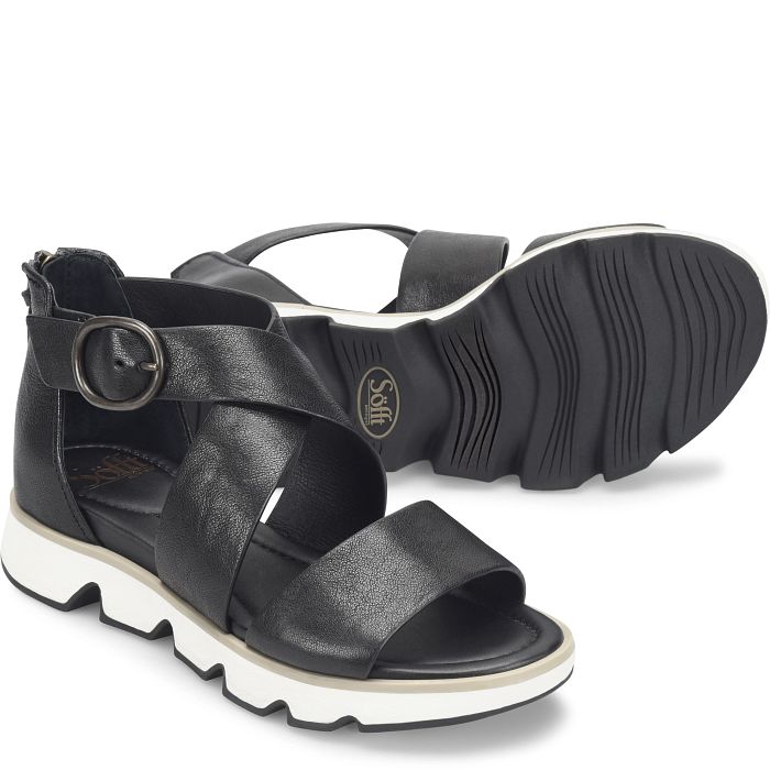 söfft Mackenna Shop Sandals Flat Sandals Black