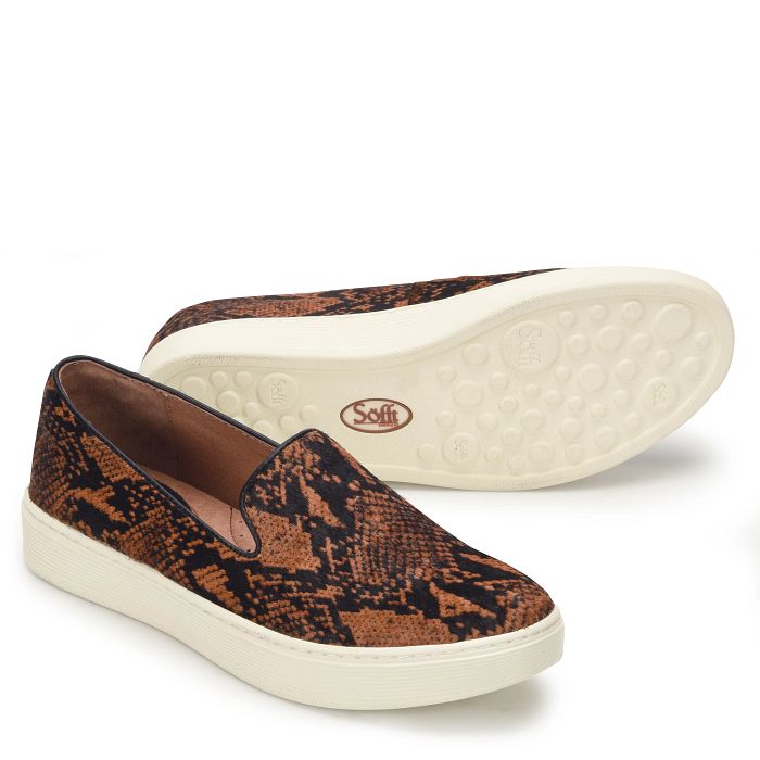 söfft Somers Slip On Shop Sneakers Slip-On Sneakers Cognac Snake (Animal Print)