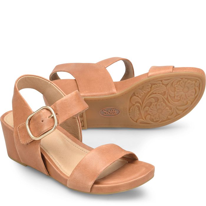 söfft Vaya Shop Sandals Wedge Sandals Luggage (Brown)