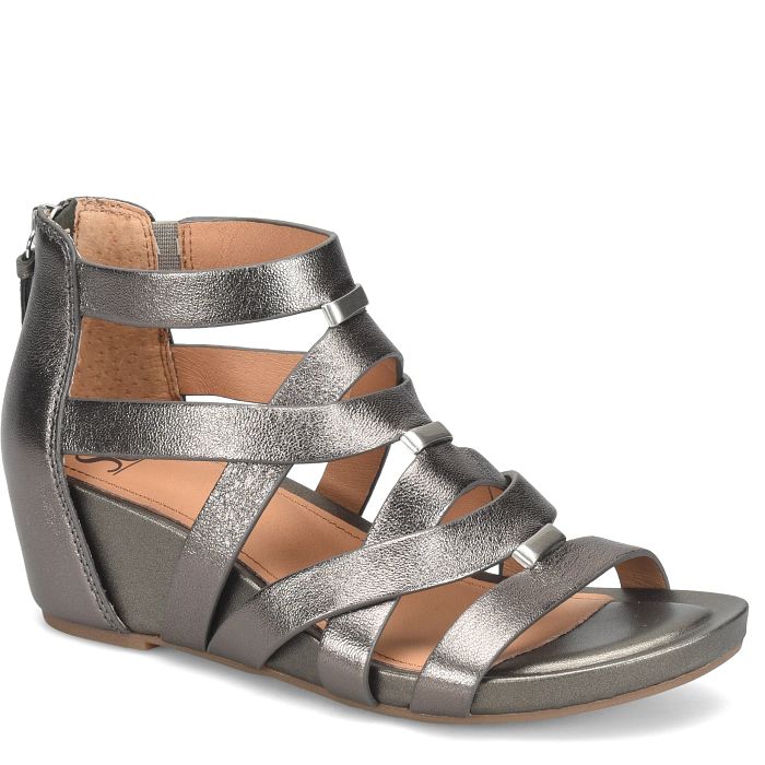 Söfft Vivi Shop Sandals Wedge Sandals Dark Pewter (Metallic)