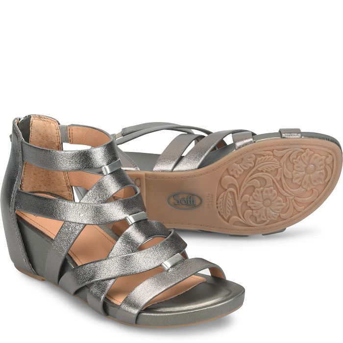 söfft Vivi Shop Sandals Wedge Sandals Dark Pewter (Metallic)