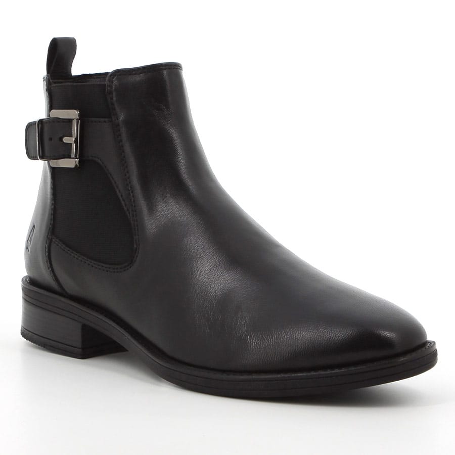 Soft Style Hush Puppies Annika Leather Ankle Boot Black