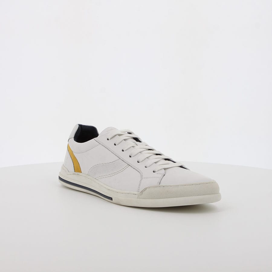 Soft Style Hush Puppies Bob Sneakers White Yellow Nubuck