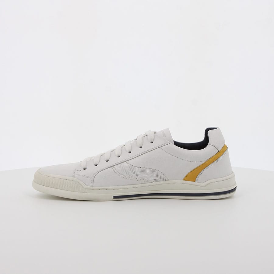 Soft Style Hush Puppies Bob Sneakers White Yellow Nubuck