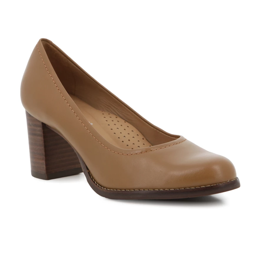 Soft Style Hush Puppies Brienne Heels Tan Viper Print Leather