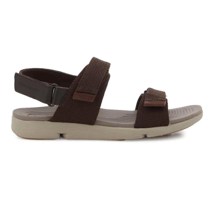soft style Hush Puppies Caellum Sandals Brown Navy Neoprene Leather