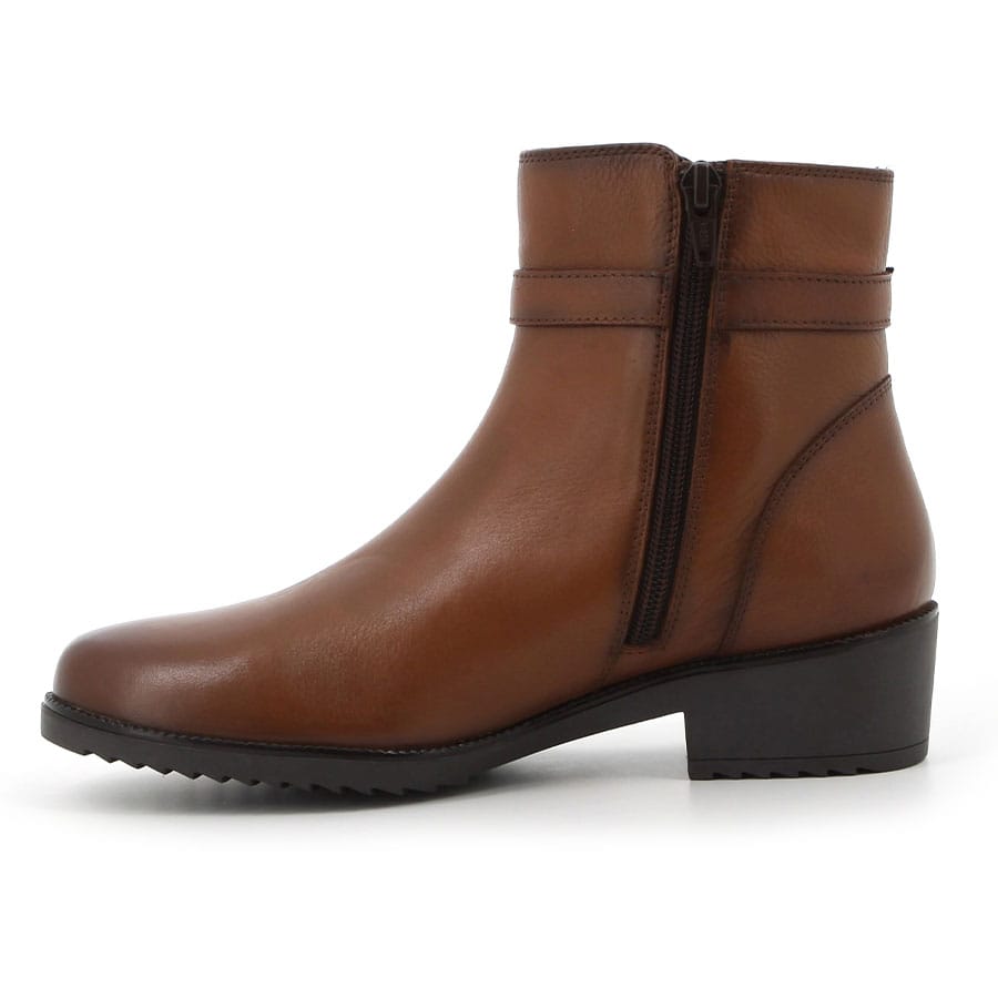 Soft Style Hush Puppies Carissa Ankle Leather Boots Cognac