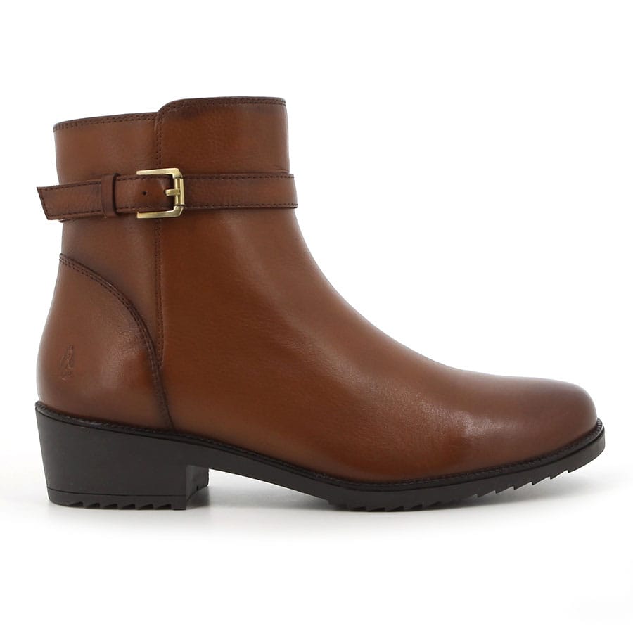 soft style Hush Puppies Carissa Ankle Leather Boots Cognac