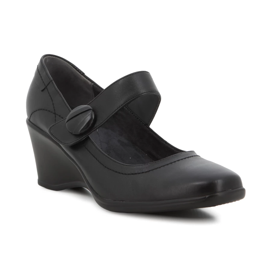 Soft Style Hush Puppies Corporate Stare Wedges Black Leather