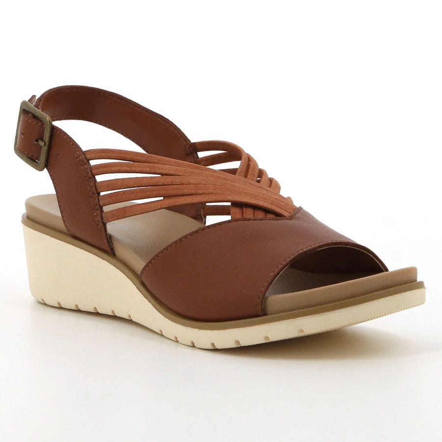 Soft Style Hush Puppies Everley Wedges Brown Leather