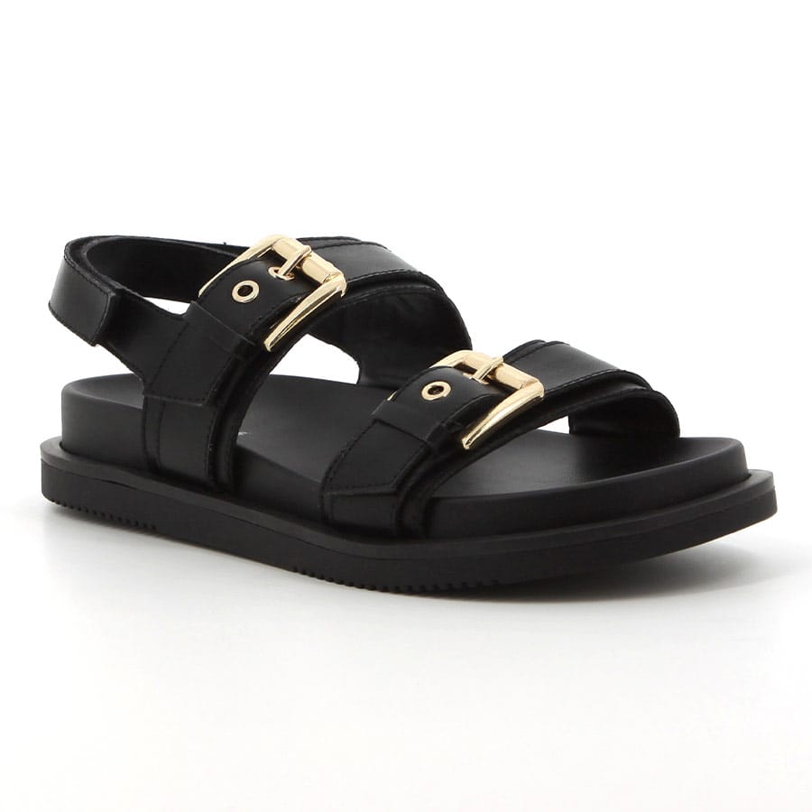 Soft Style Hush Puppies Geneva Sandals Black Leather