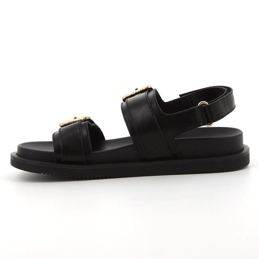 Soft Style Hush Puppies Geneva Sandals Black Leather