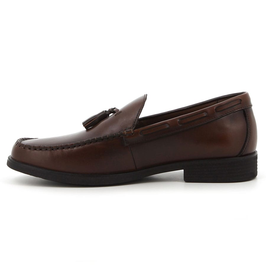 Soft Style Hush Puppies Gianni Leather Tassel Loafers Brown