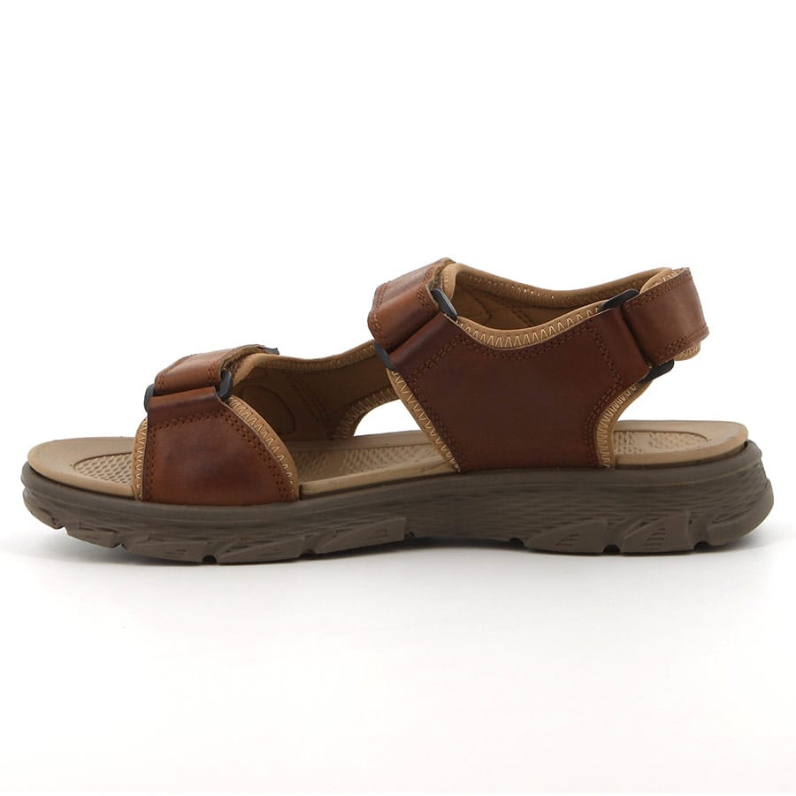 Soft Style Hush Puppies Harvie Sandals Red Brown Leather