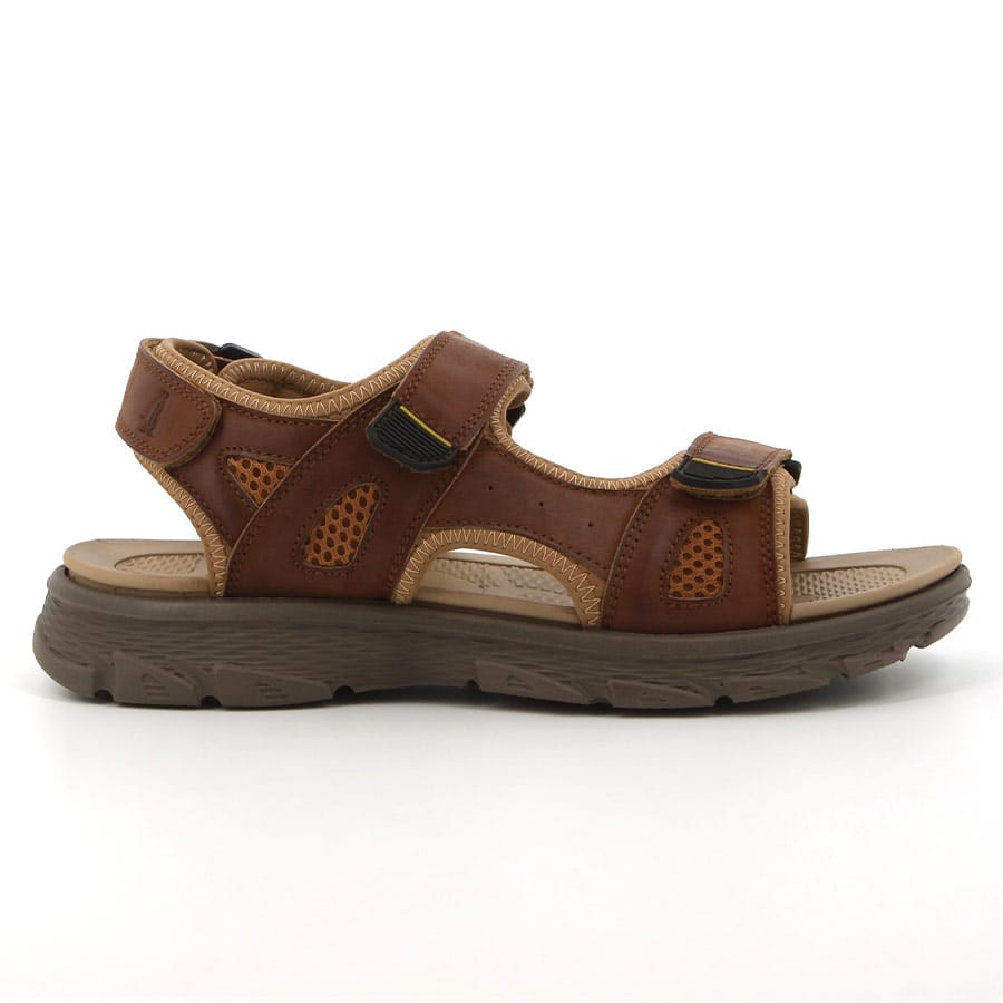 soft style Hush Puppies Harvie Sandals Red Brown Leather