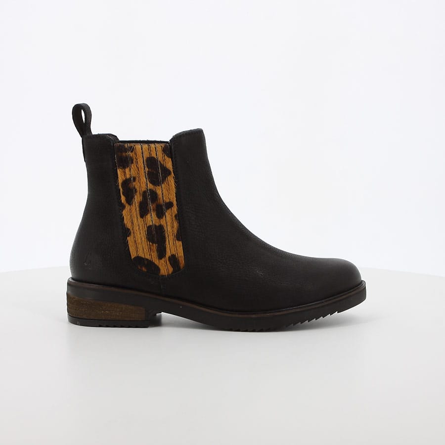 soft style Hush Puppies Leather Ankle Boots Stella Black