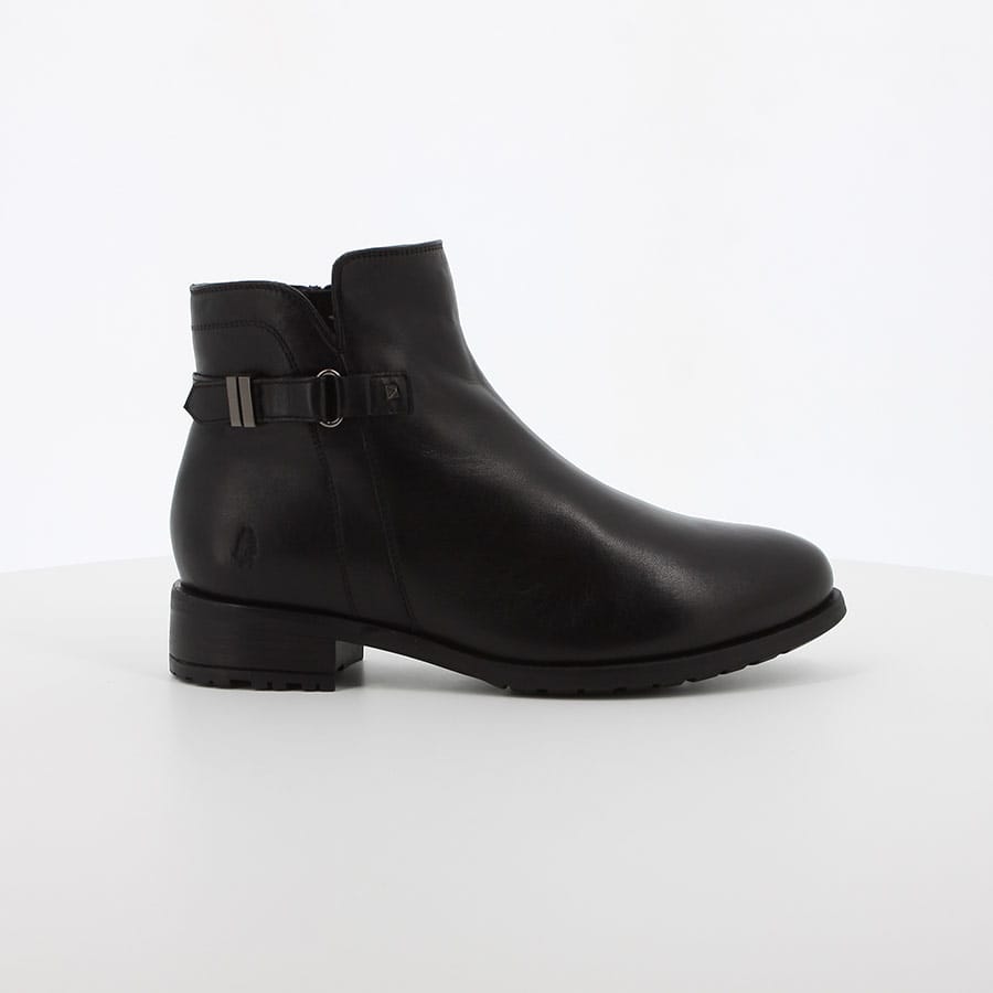 soft style Hush Puppies Lucie Leather Ankle Boots Black