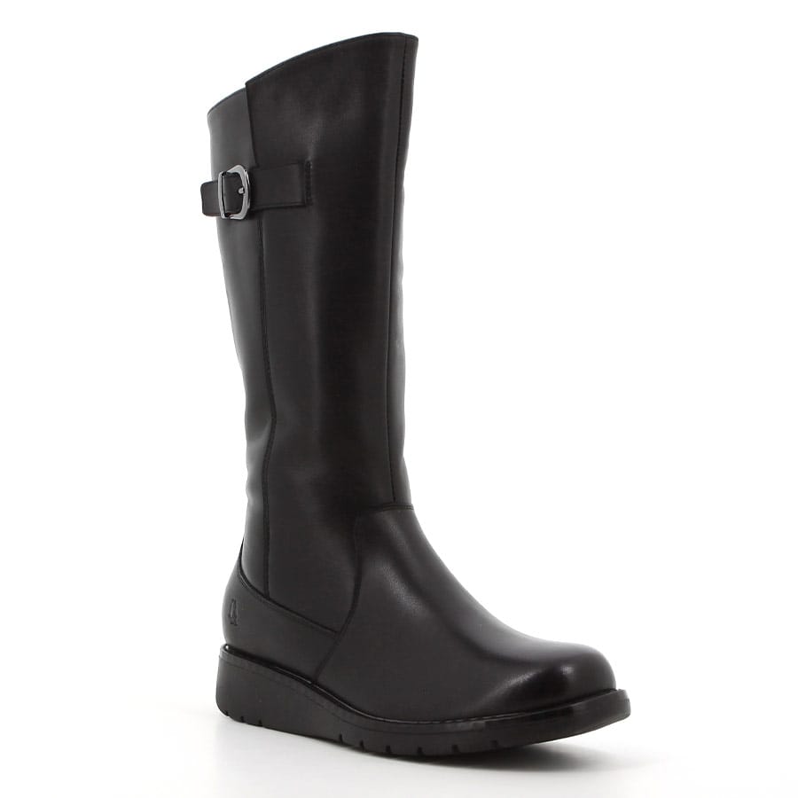 Soft Style Hush Puppies Luna Long Leather Boot Black