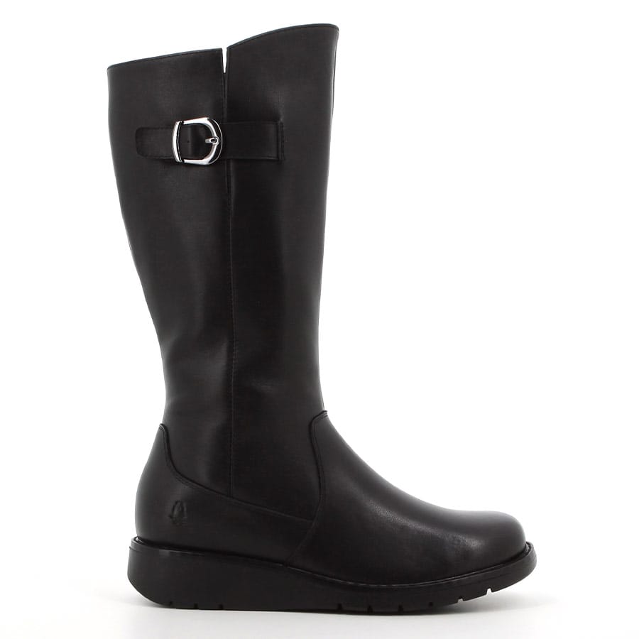 soft style Hush Puppies Luna Long Leather Boot Black
