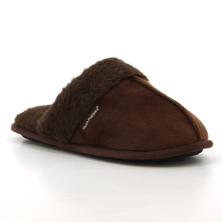 Soft Style Hush Puppies Lunara Mule Slippers Dark Brown