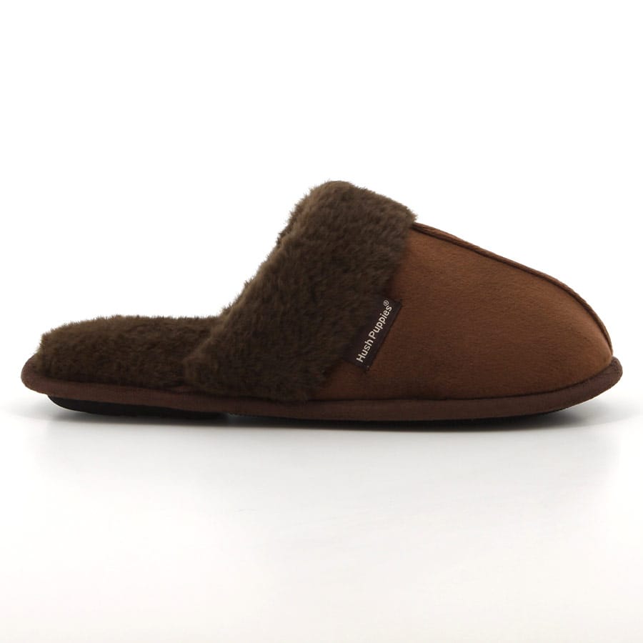 soft style Hush Puppies Lunara Mule Slippers Dark Brown