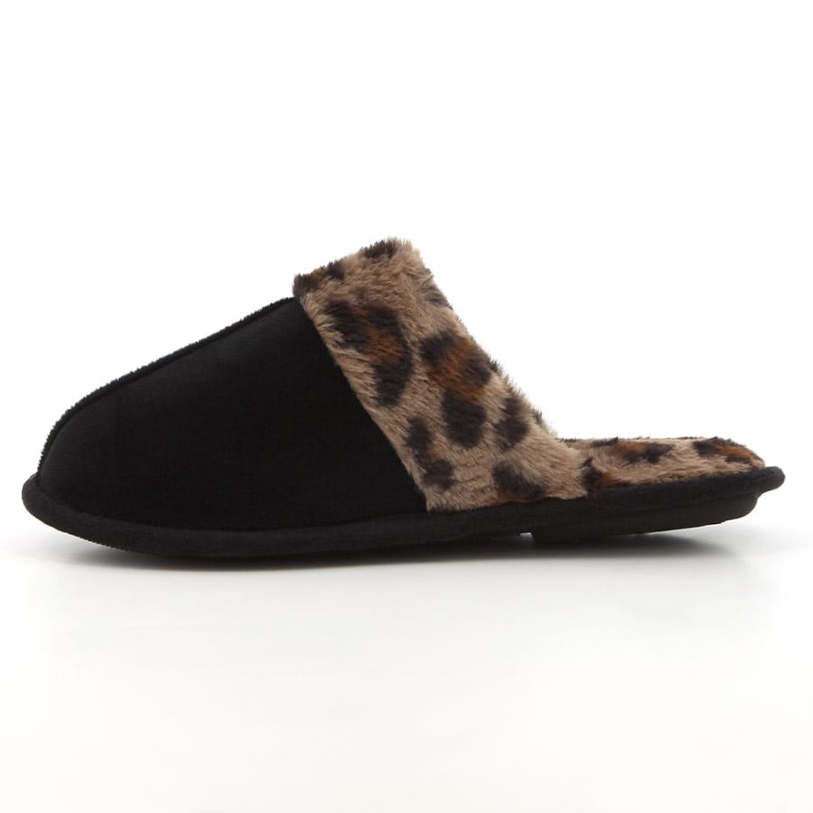 Soft Style Hush Puppies Lunara Slipper Black Leopard