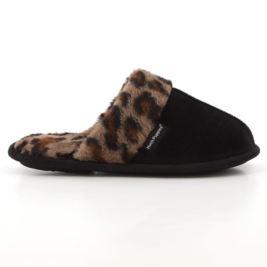 soft style Hush Puppies Lunara Slipper Black Leopard