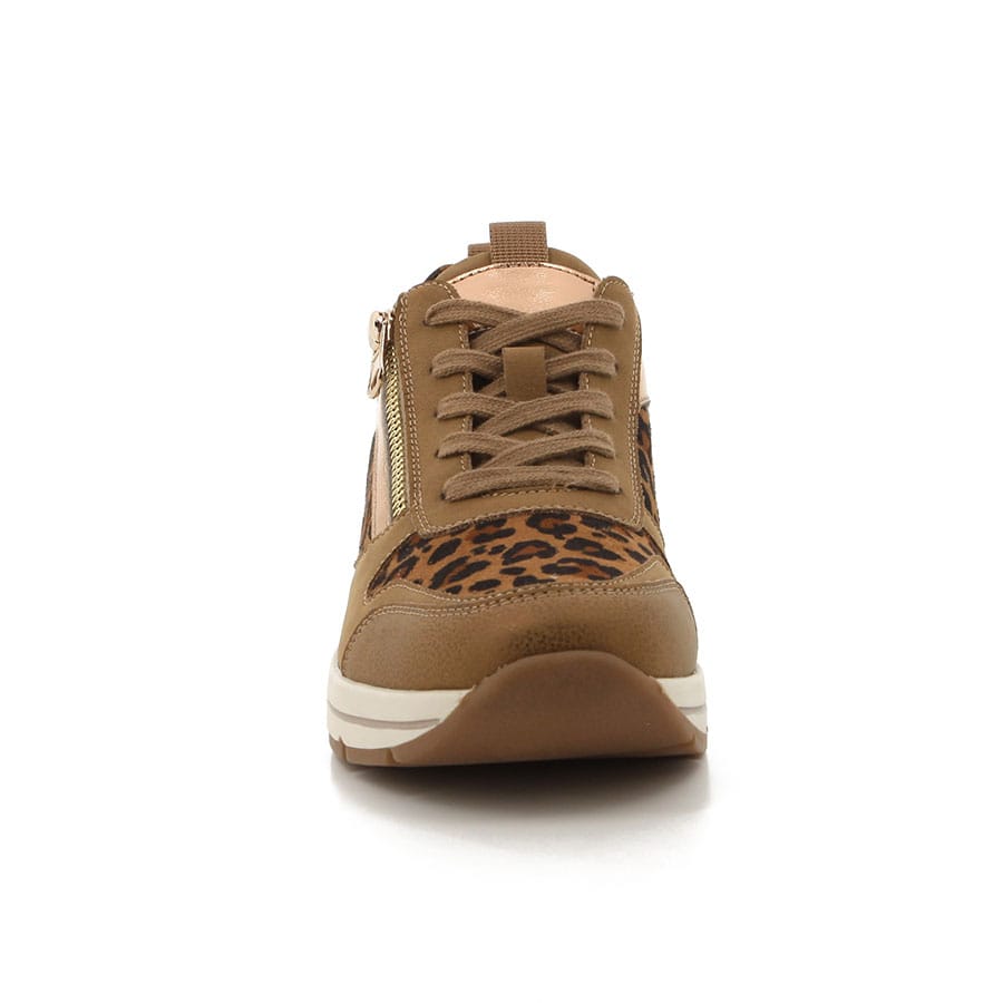 Soft Style Hush Puppies Macy Sneakers Camel Leopard