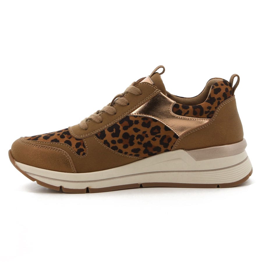 Soft Style Hush Puppies Macy Sneakers Camel Leopard