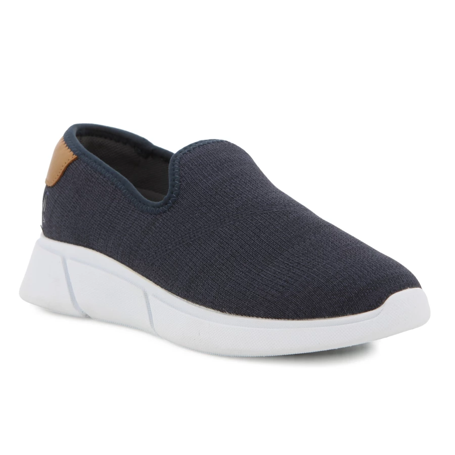 Soft Style Hush Puppies Makenna Slip On Navy Heathered Knit Sneakers